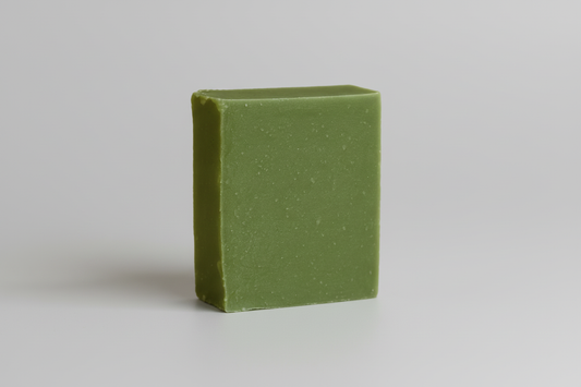 Naked soap with light gray background